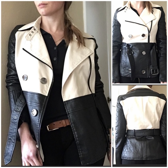 ABS Allen Schwartz Jackets & Blazers - Allen Schwartz faux leather short trench coat H9